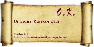 Oravan Konkordia névjegykártya
